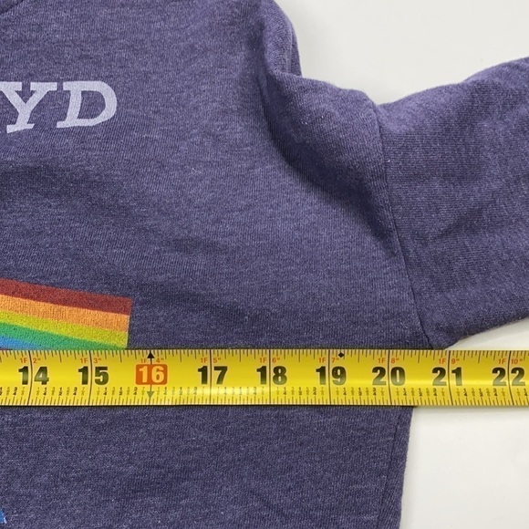 Pink Floyd Dark Side Of The Moon Blue Crop Crewneck Sweatshirt XS - Picture 4 of 5